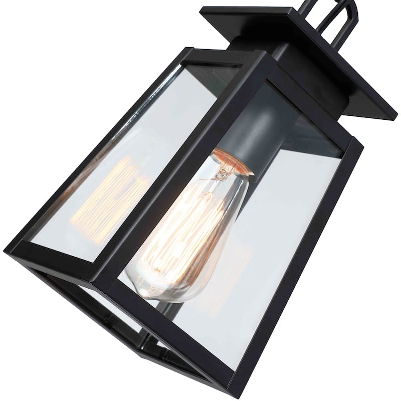 1-Light Black Outdoor/Indoor Pendant - 5"x5"x10.43"