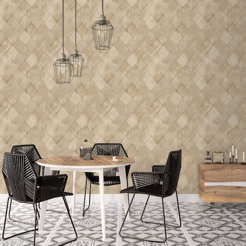 Galerie Wallcoverings Kitchen Recipes Geometric Tiles Vinyl on Non-woven Matte Wallpaper Roll