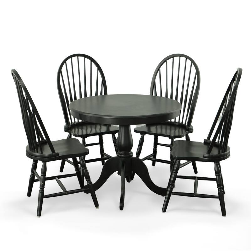 Round Pedestal Dining Table - 36" - Black