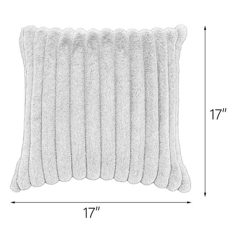 Faux Fur Decorative Throw Pillows for Couch & Bed (Set of 2)