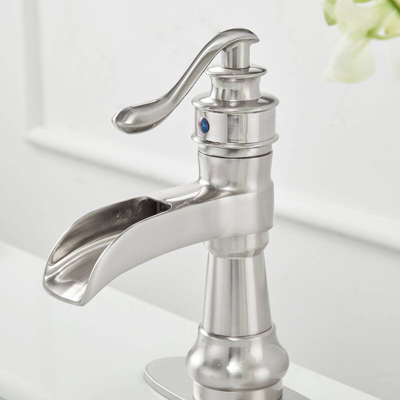Nickel Widespread Single Handle Bathroom Sink Faucets
