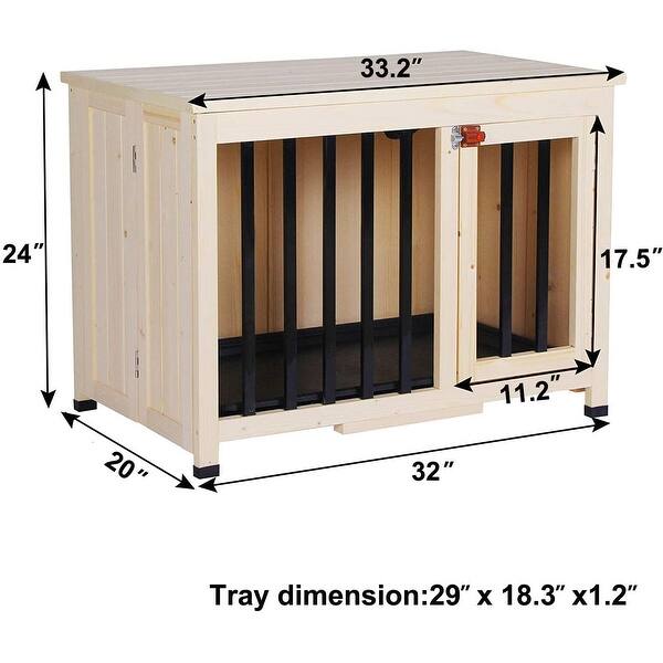 Lovupet Wooden Portable Foldable Pet Crate Indoor Outdoor Dog Kennel