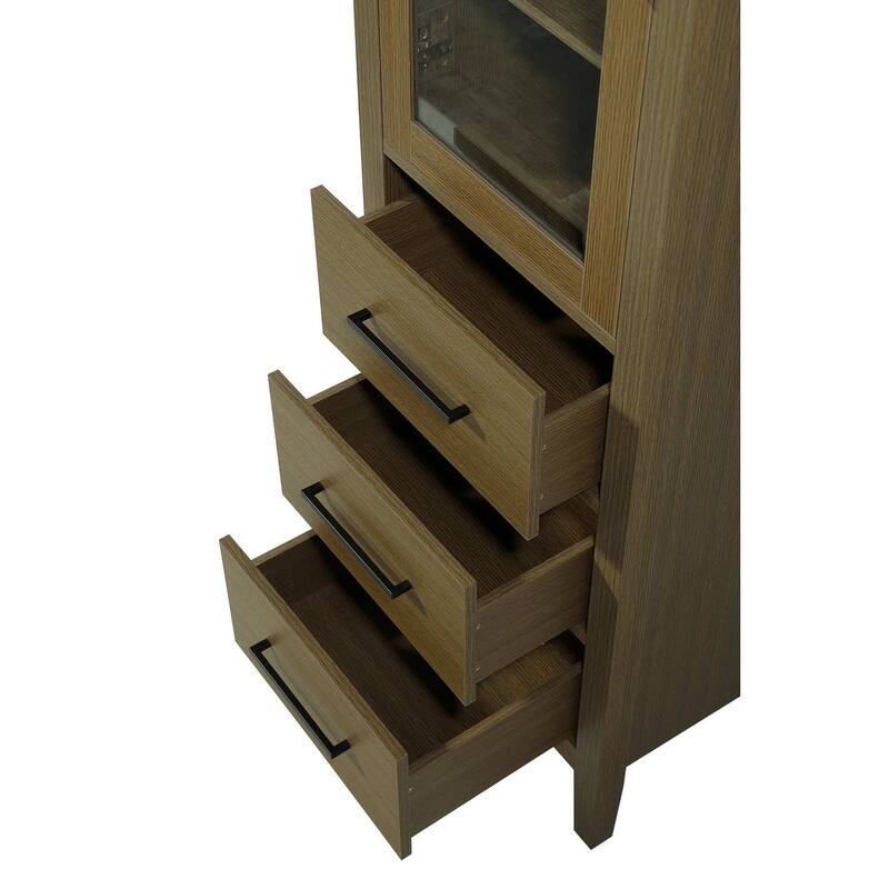 Laura 16-28 Inch Bath Storage Glass Cabinet