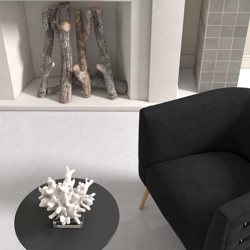 SEYNAR Mid-Century Modern Velvet Round Accent Chair for Living Room
