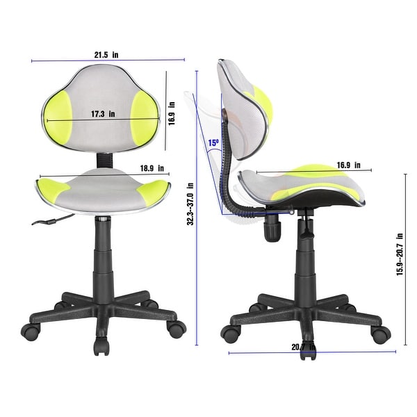 dimension image slide 2 of 3, JJS Ergonomic Mesh Office Chair Adjustable Lumbar Support Computer Desk Chair