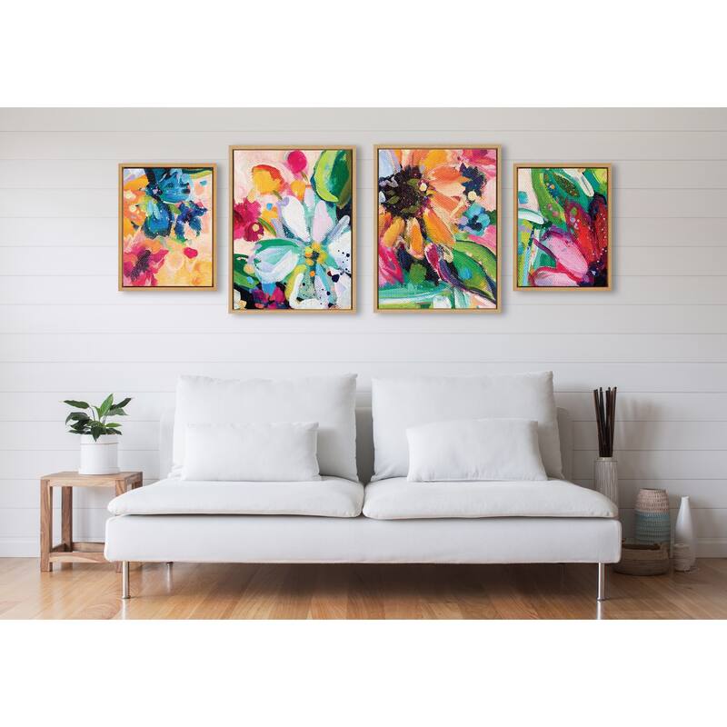 Kate and Laurel Sylvie Wild Growth Canvas Set by Rachel Christopoulos