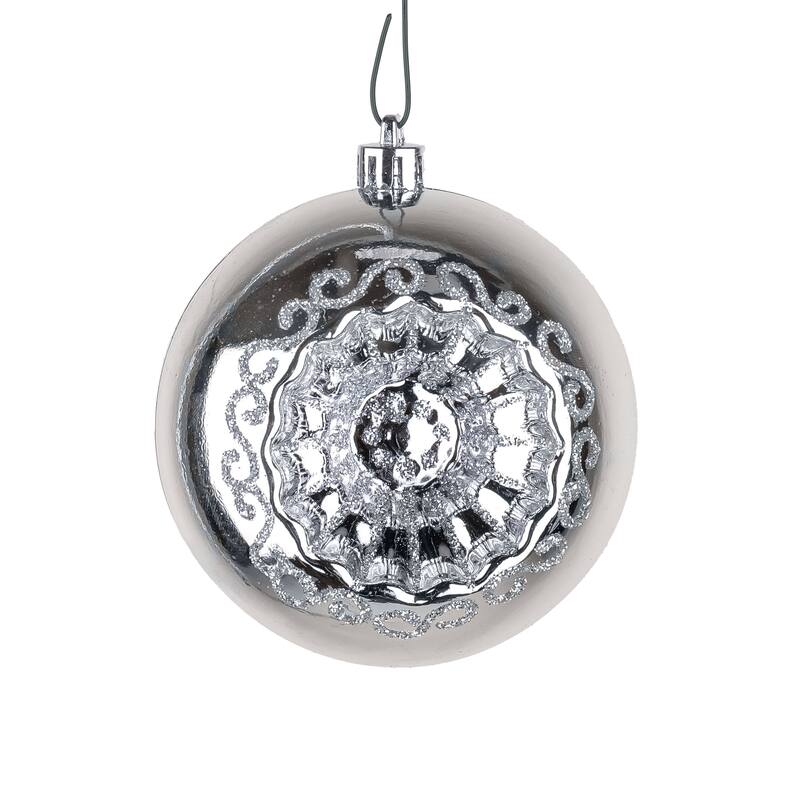 National Tree Company 6-Piece Shatterproof Glittering Silver Ornaments - 3 in