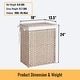 preview thumbnail 8 of 78, Laundry Hamper with Lid Rattan Basket with Removable Bags and Wheels
