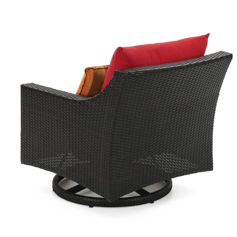 Deco 5 Piece Aluminum Outdoor Patio Motion Club & Ottoman Set
