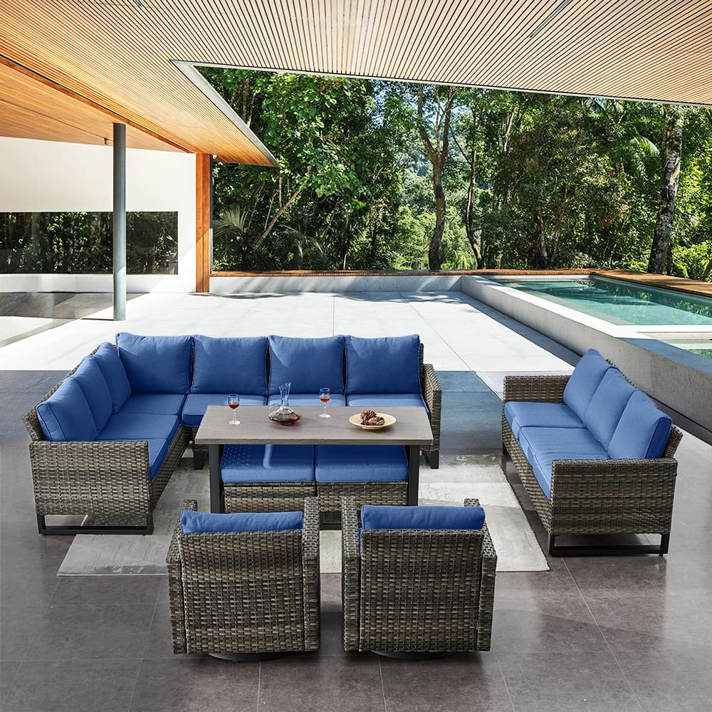 Gymojoy Outdoor Patio Sofa Swivel Chairs Porch Furniture Set