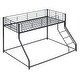 preview thumbnail 5 of 9, Industrial Modern Metal Floor Bunk Bed, Twin XL over Queen, Sturdy Construction & Safety Guaranteed, Black