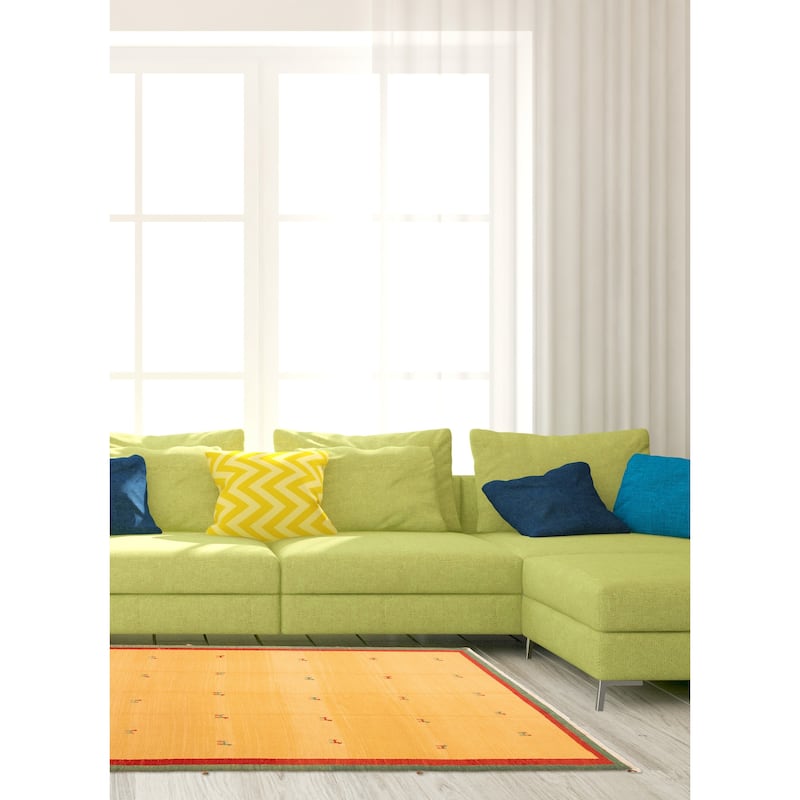 ECARPETGALLERY Flat-Weave Kashkuli Tan Wool Tapestry Kilim - 5'9 x 8'0