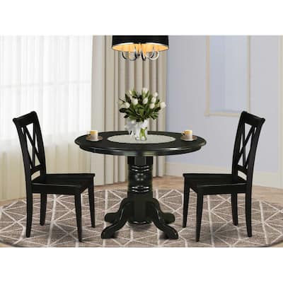 Victorian Dining Set - 3Pc Round Table & 2 Chairs - 42 Inch - Vintage Farmhouse Style