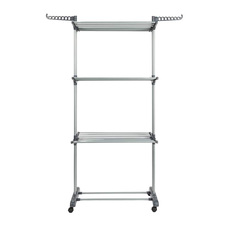 Household Essentials 4 Tier Laundry Drying Rack with Two Side Wings - 29.5"L x 25.2"W x 66.9"H