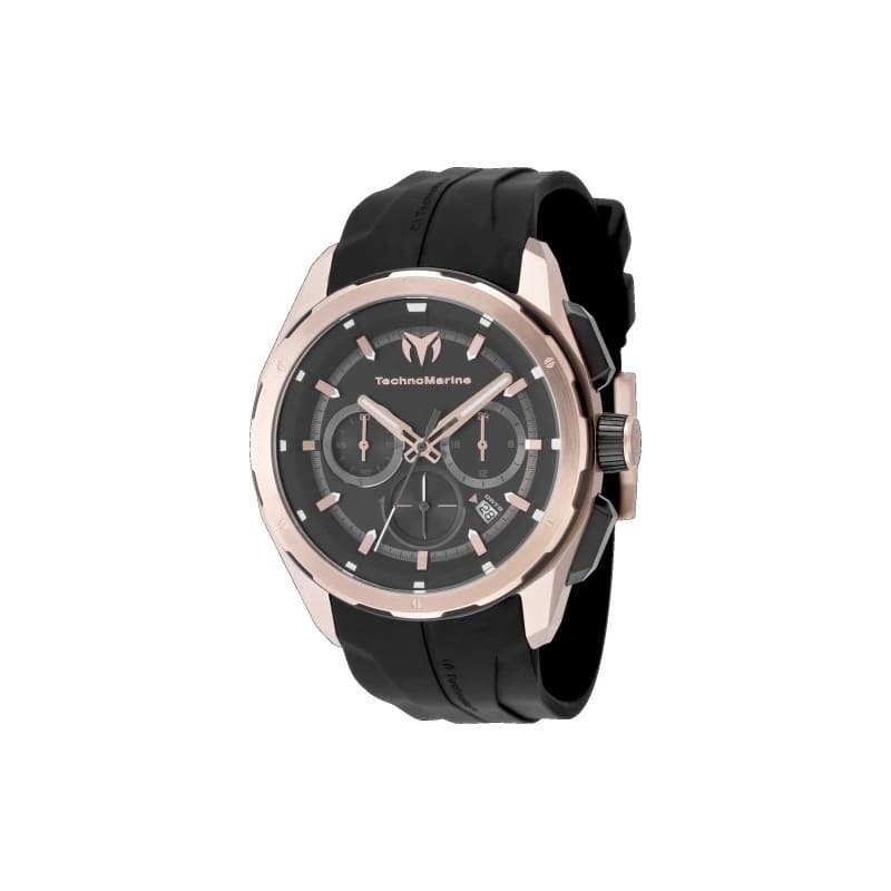 Technomarine Men's TM-318102 OCEAN Quartz Chronograph Black Dial Watch