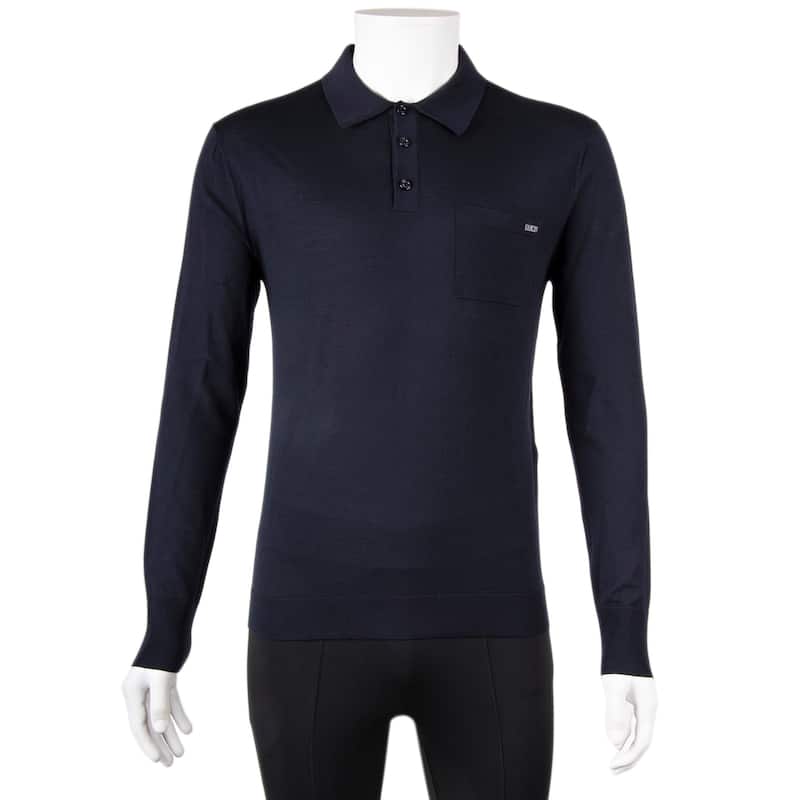 Gucci Men's Fine Wool Knit Polo Top - S