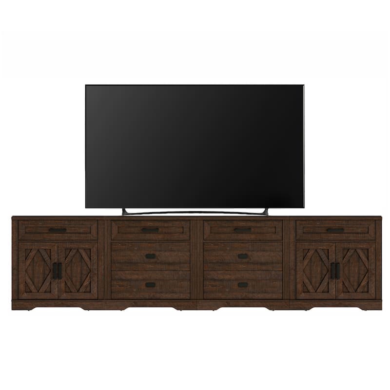 Large TV Stand,3/4-in-1 Farmhouse TV Console Table with Storage Barn Door Cabinet