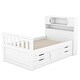 preview thumbnail 4 of 12, Twin Size Platform Bed Frame with Storage Bookcases and Shelves,4 Drawers
