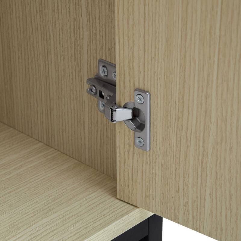 59" Modern 4-Door Sideboard Buffet Cabinet with Adjustable Shelves and Carved Doors for Kitchen or Entryway