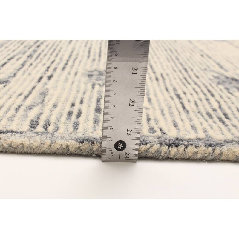 ECARPETGALLERY Hand Tufted Timeless Cream Wool Rug - 5'1 x 7'11