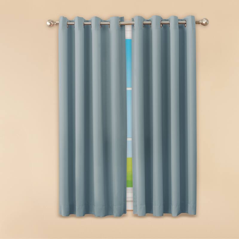 Madison Room Darkening Energy-Saving Curtain Panel - Vintage Blue - 54" x 63" - 63 Inches