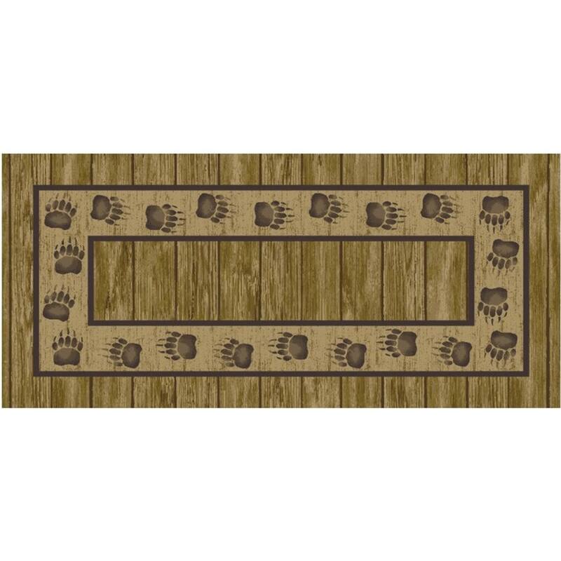 Cozy Cabin Trackside Brown Nylon Washable Accent Rug - 20"x44" - 20"x44"