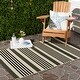 preview thumbnail 122 of 129, SAFAVIEH Courtyard Charmaine Indoor/ Outdoor Waterproof Area Rug 2'7" x 5' - Black/Bone