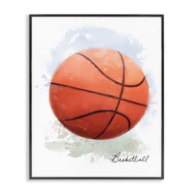 Stupell Soft Pastel Basketball Framed Giclee Art Design By Matthew Piotrowicz