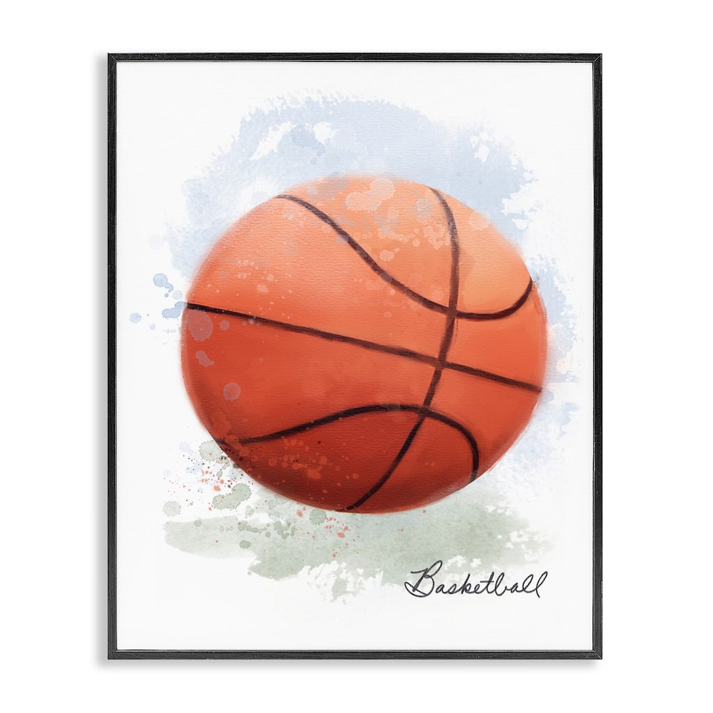 Stupell Soft Pastel Basketball Framed Giclee Art Design By Matthew Piotrowicz