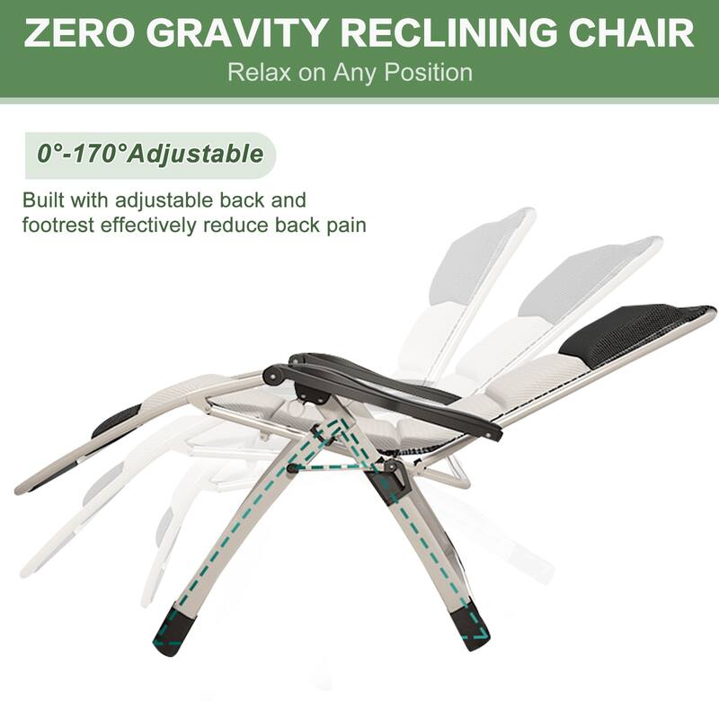 DoCred Zero Gravity Chair, Folding Adjustable Patio Lounge Chair
