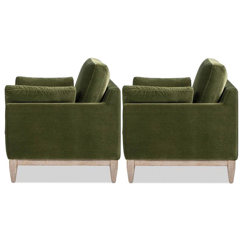 Pasadena 36" Wide Modern Farmhouse Velvet Accent Arm Chair