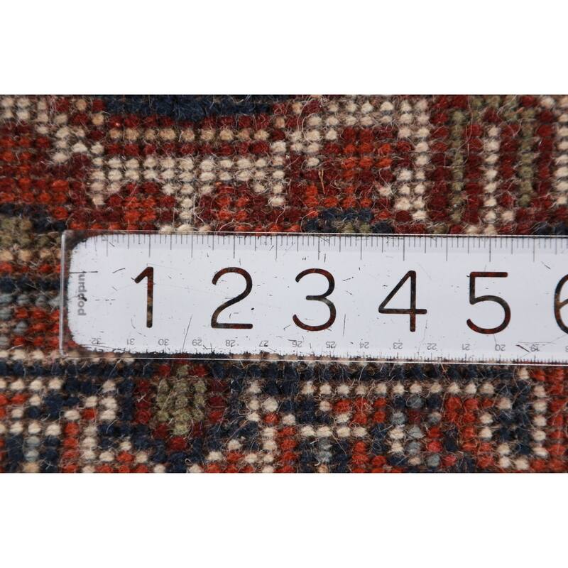 Hand Knotted Oriental 100% Wool Carpet Traditional Medallion Navy Blue & Blues Heriz (serapi) Area Rug - 3' 0'' X 2' 0''