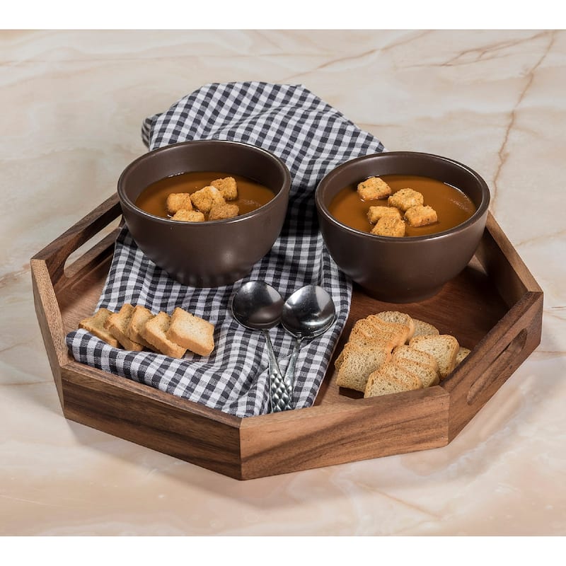 Set of 3 Octagon Serving Trays - 1 each size