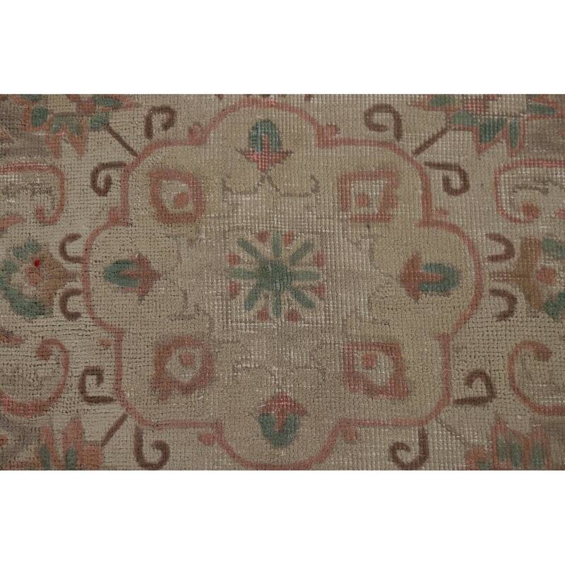 Blue Tabriz Vintage Persian Area Rug Hand-Knotted Wool Carpet - 9'5" x 12'4"