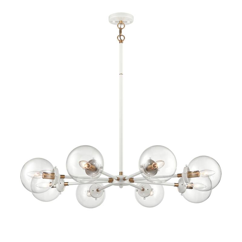 Boudreaux 23-inch Wide 5-Light Chandelier in Matte Black with Antique Gold - 36in W x 36in D x 6in H - Matte White