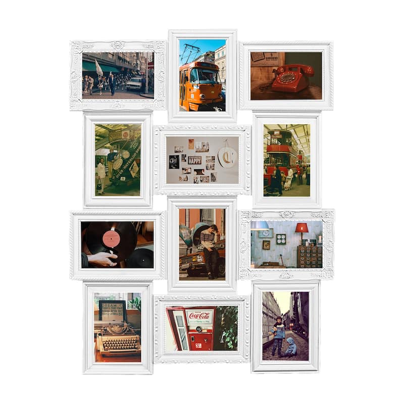 HELLO LAURA 12 Opening Classic Wall Hanging Photo Frame White