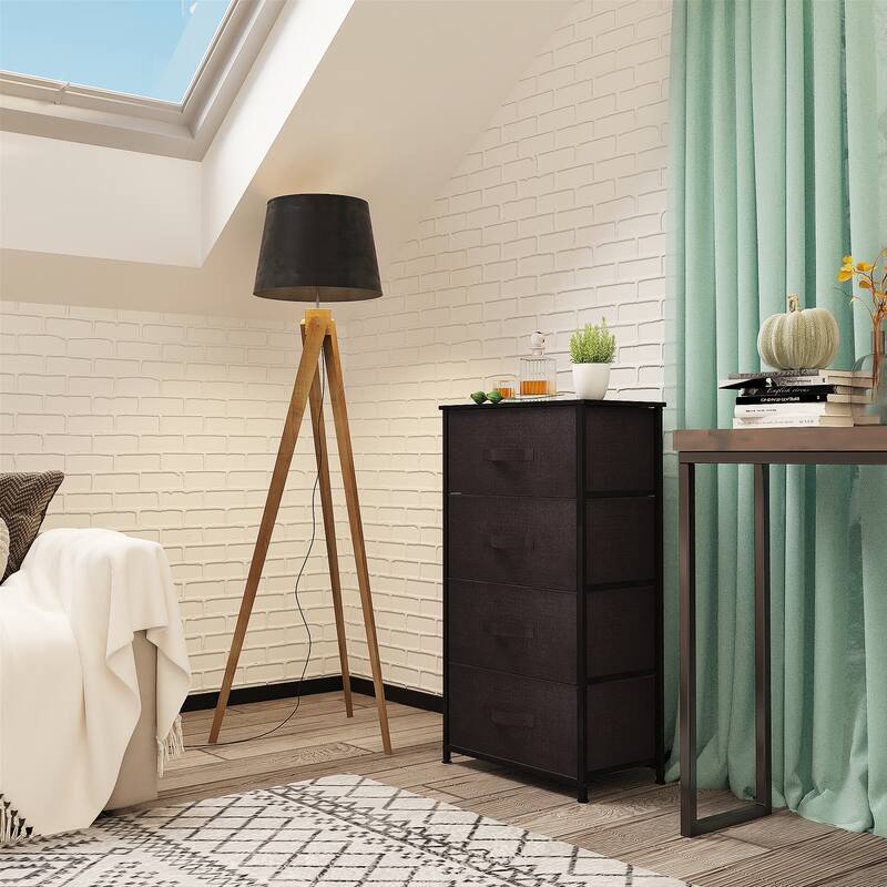 Modern Wide Dresser Storage Tower with 4 Drawers