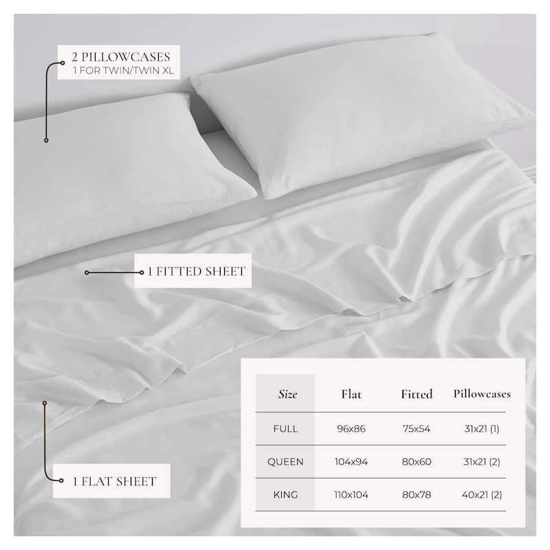 TENCEL Lyocell & Linen Blend 4-Piece Sheet Set.