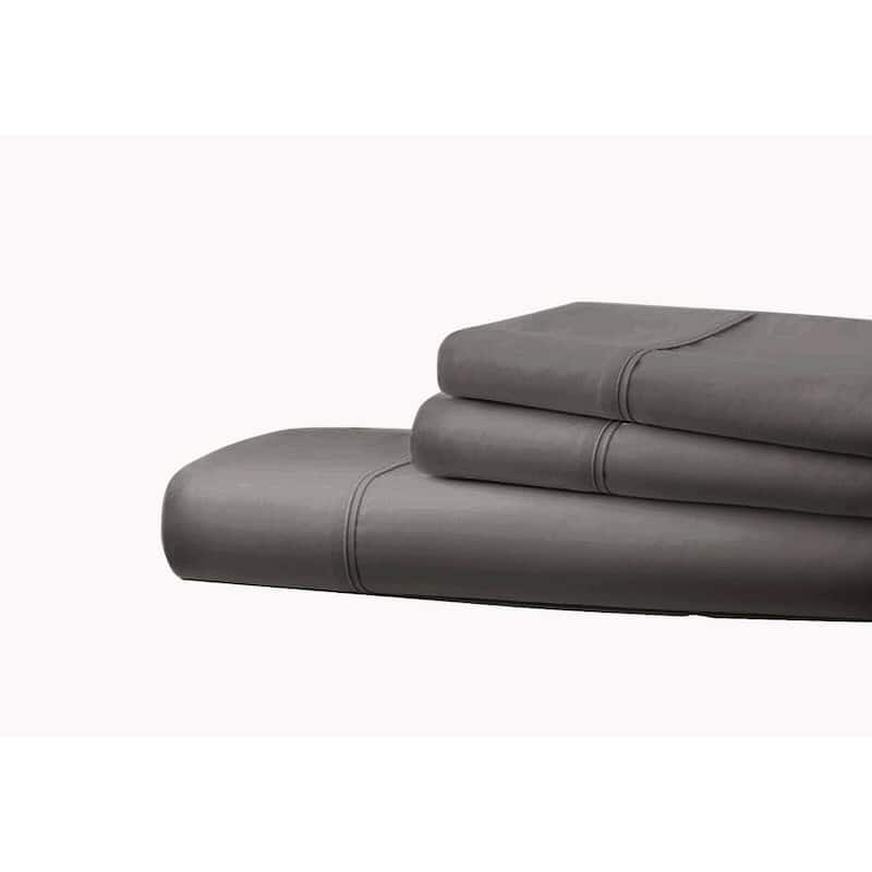 1800 Series 6 Piece Egyptian Cotton Feel Soft Sheets Deep Pockets 4 Pillowcases - Grey - King/California King