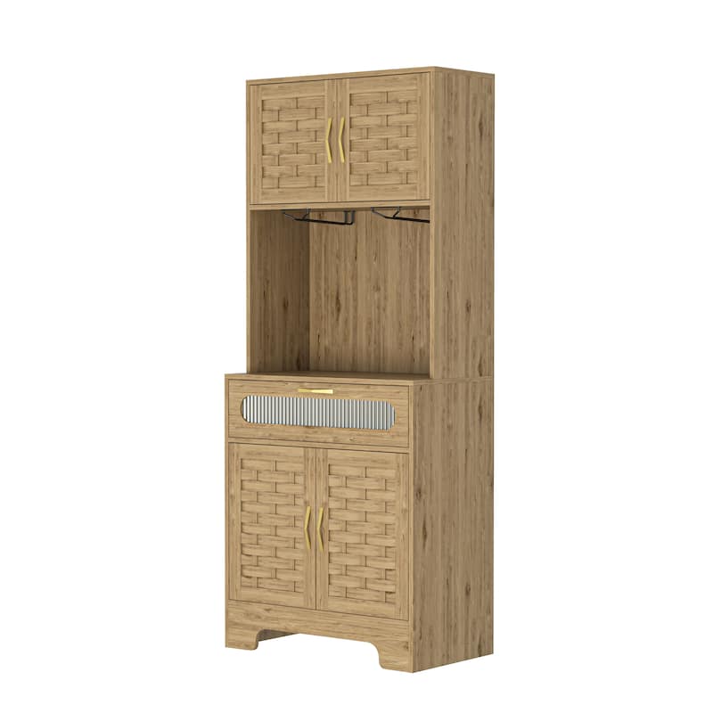 67'' Tall Pantry Buffet Cabinet Freestanding Hutch Cupboard for Home, Kitchen,Tall Freestanding Liquor Cabinet Bar