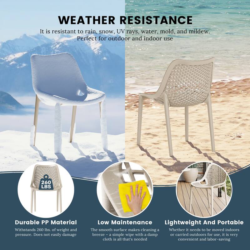 Frond and Form Outdoor Stacking Dining Side Chair (Set of 2)