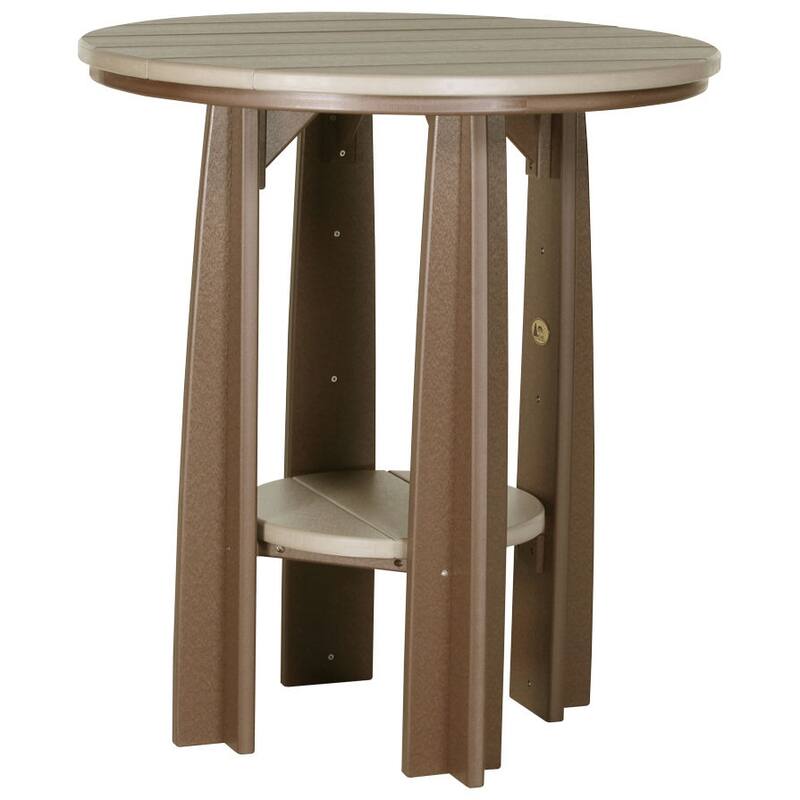 Poly Lumber Balcony Table - Weatherwood & Chestnut Brown