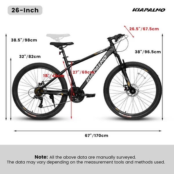 26 Inch Mountain Bike,21 Speed with High-Carbon Steel Frame