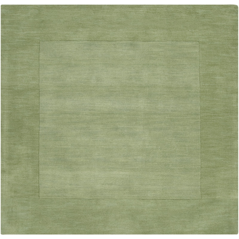 Hand Loomed Odessa Solid Bordered Tone-On-Tone Wool Area Rug