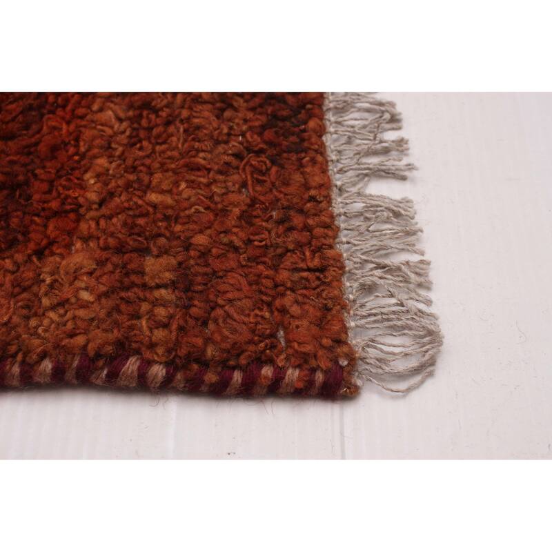 ECARPETGALLERY Hand-knotted Pak Finest Gabbeh Burnt Orange Wool Rug - 8'9 x 12'6