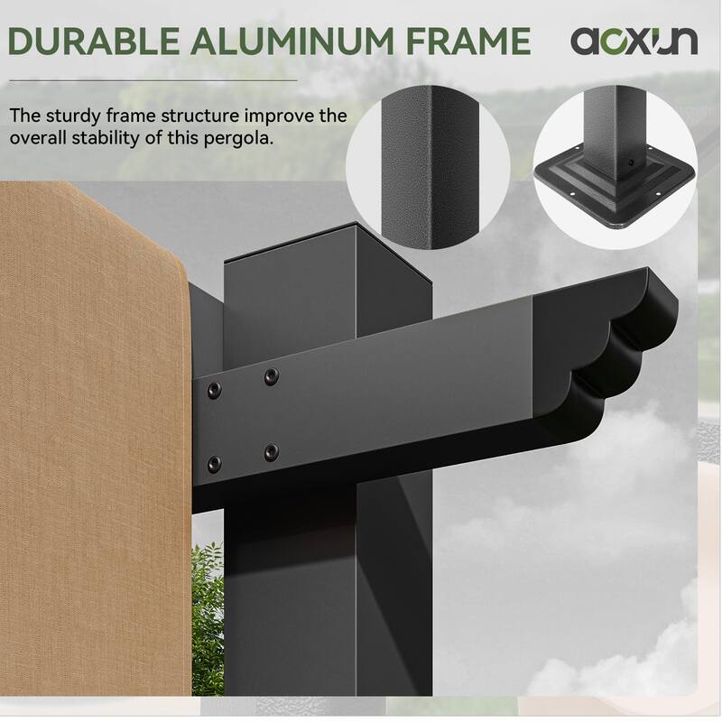Outdoor Pergola, Retractable Adjustable Roof, Aluminum Sun Shade Canopy