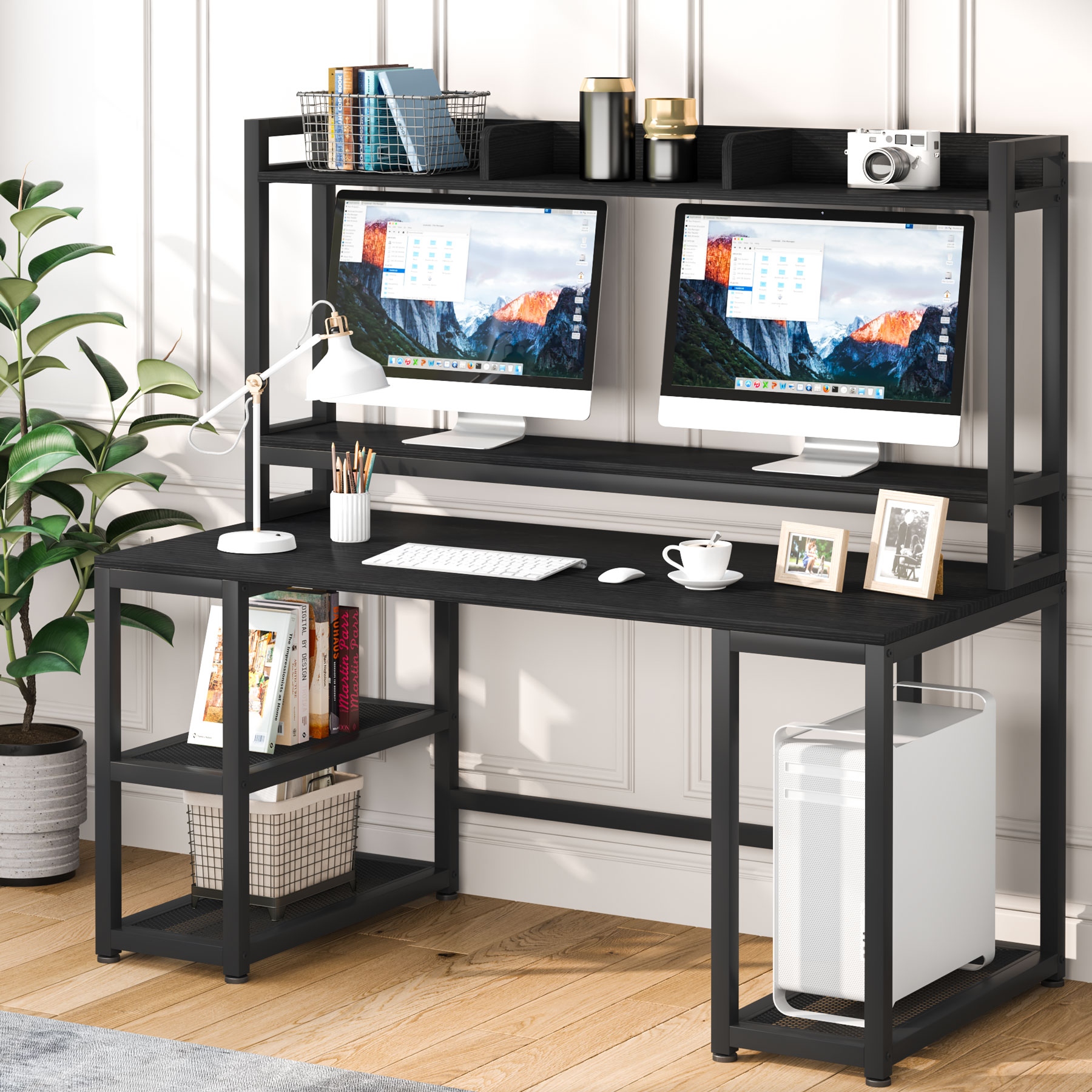 Tribesigns desk online with hutch
