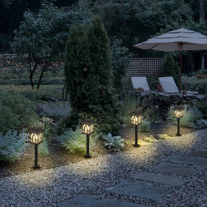 C Cattleya Black Solar LED Outdoor Path Lights