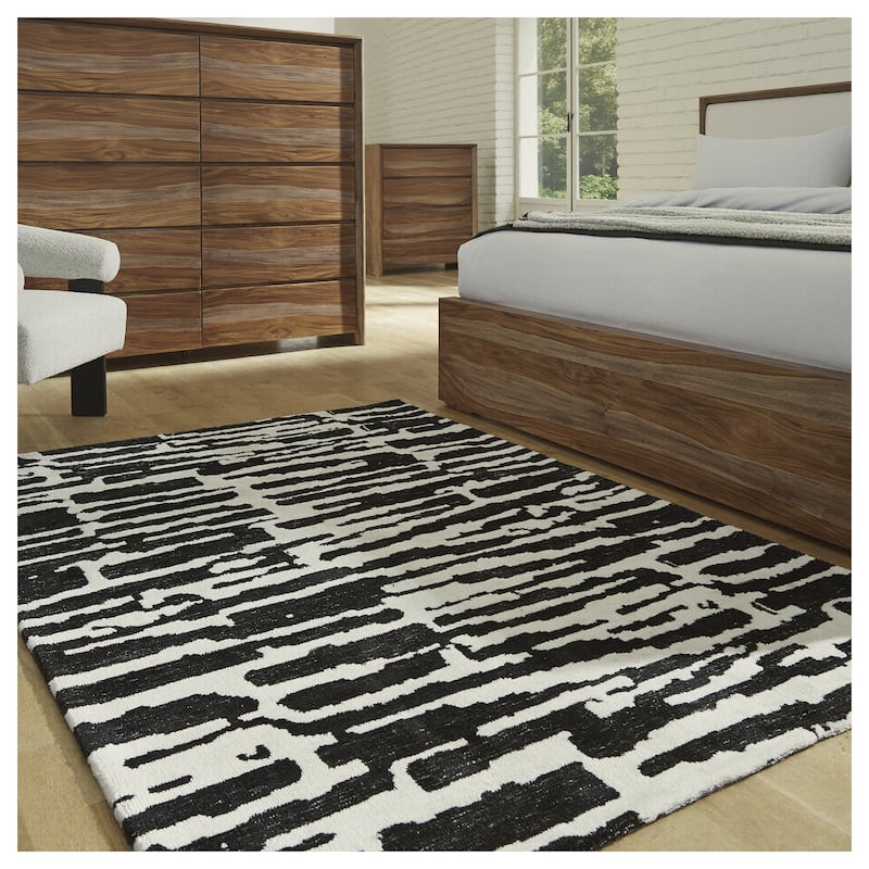 Signature Design by Ashley Bramshaw Black/Ivory Rug - 62.25" W x 80.63" D x 0.75" H