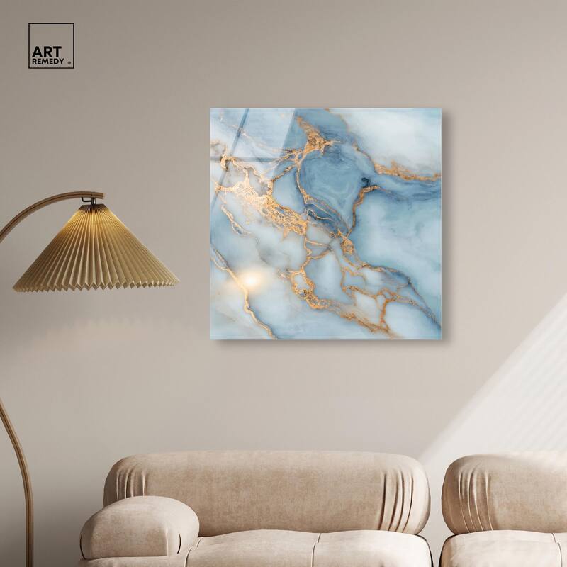 Azure Veins Acrylic by Art Remedy, Ready to Hang